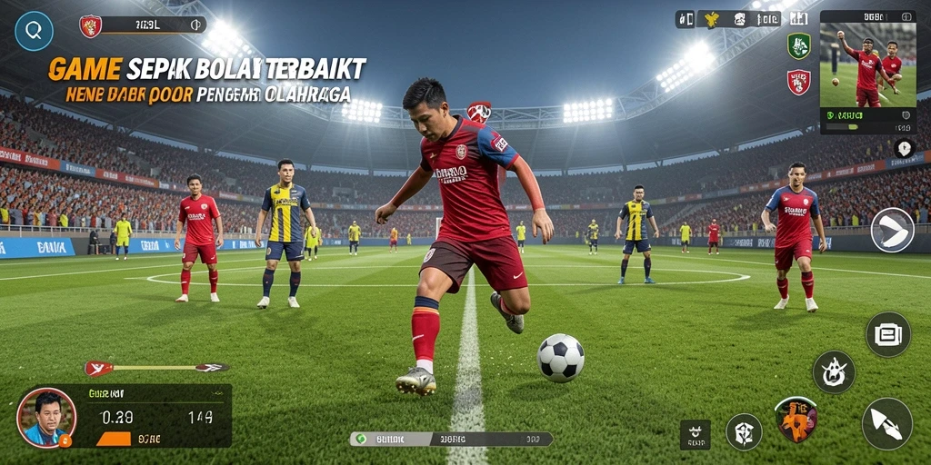 Screenshot gameplay 33L dengan aksi sepak bola yang intens.