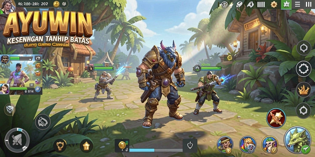Skrinsut gameplay AYUWIN menunjukkan keseruan permainan Casual.