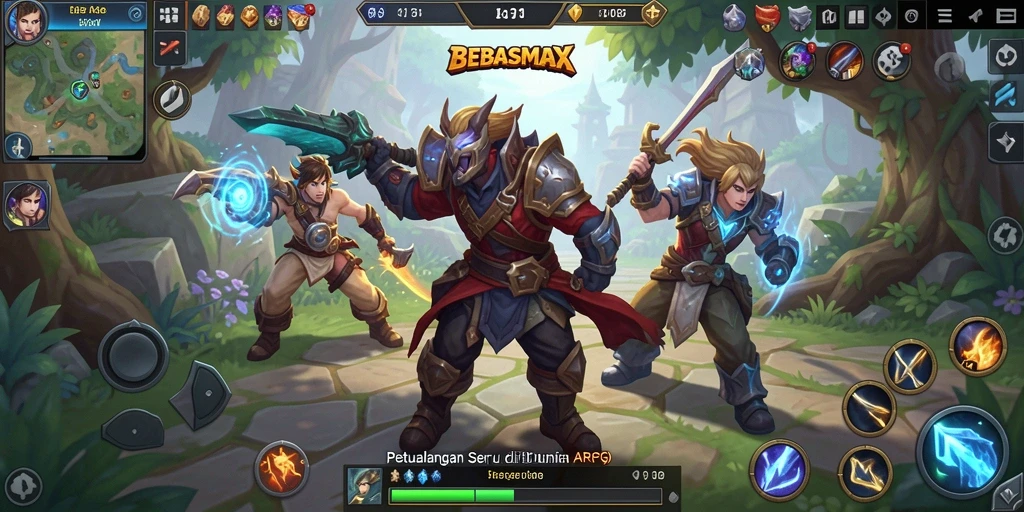 Tampilan gameplay BEBASMAX yang seru dan mendebarkan di dunia ARPG.