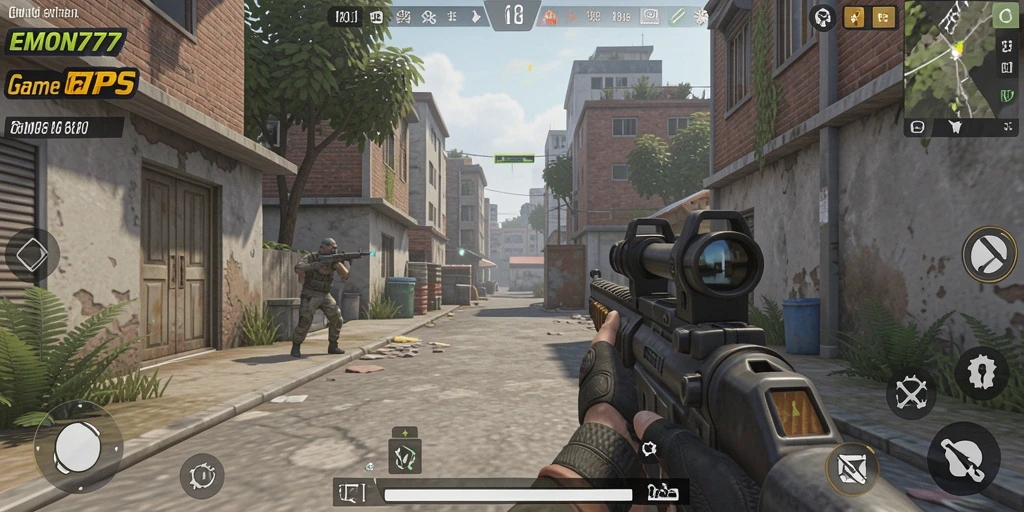 Screenshot gameplay EMON777 yang menampilkan aksi seru TPS.