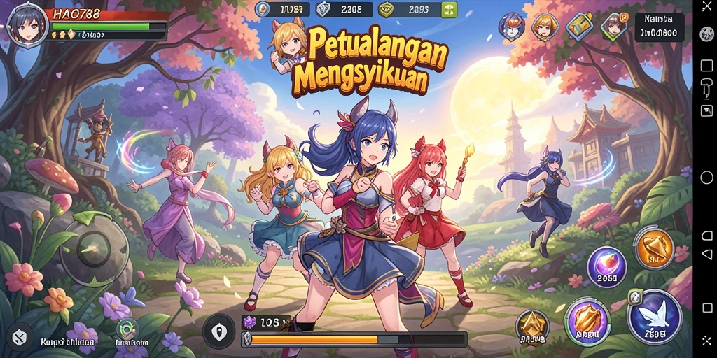 Screenshot gameplay HAO788 menampilkan aksi karakter Anime yang menegangkan.