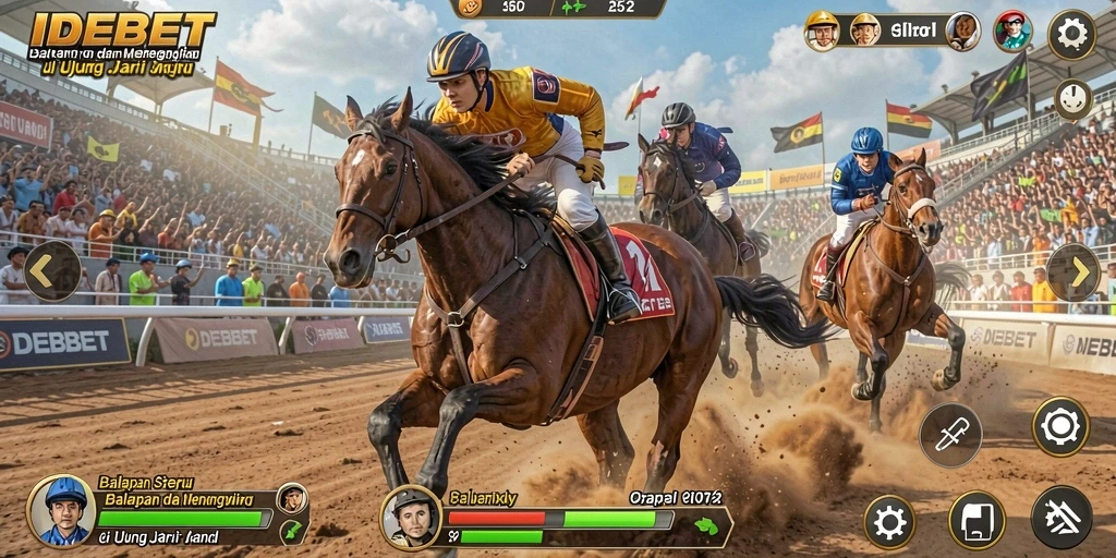 Gameplay Racing yang seru dan mendebarkan di IDEBET.