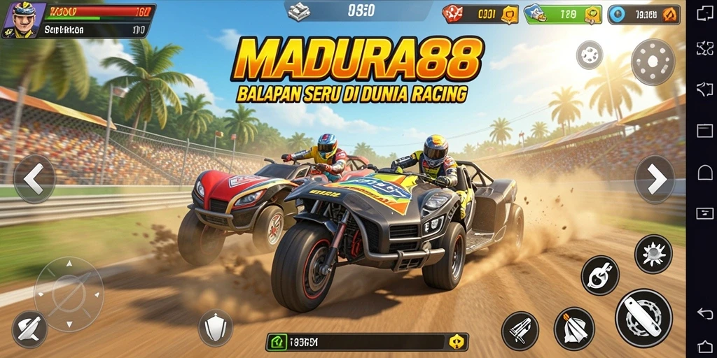 Tampilan gameplay racing yang mendebarkan di MADURA88.