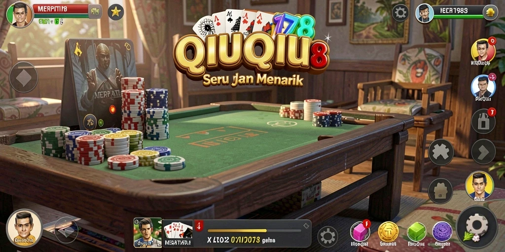 Tampilan menarik dari gameplay QiuQiu di MERPATI178.