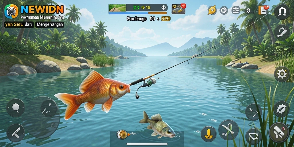 Tampilkan gameplay memancing yang menegangkan di NEWIDN.