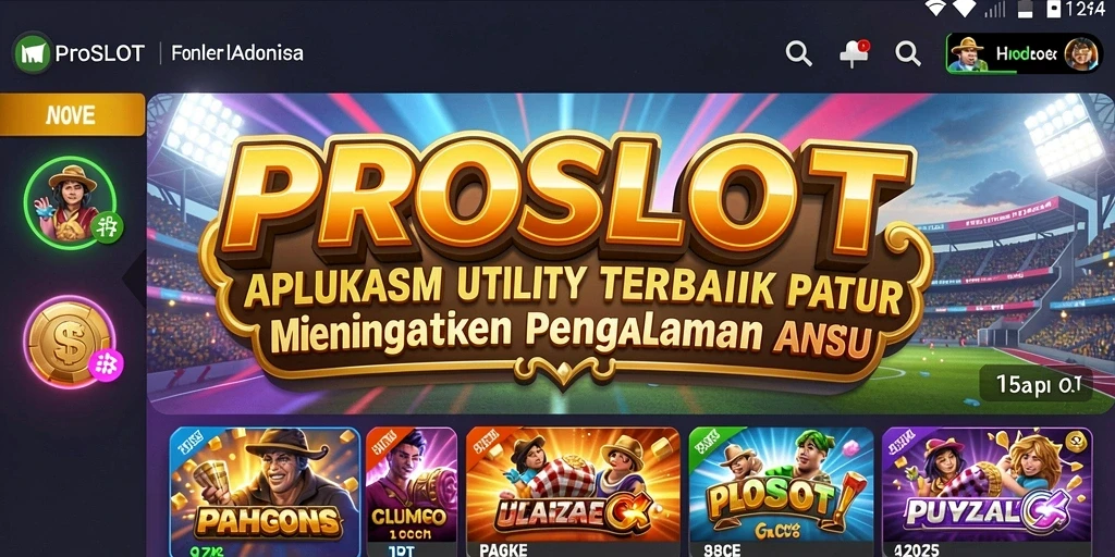 Screenshot PROSLOT menampilkan antarmuka intuitif dan fitur-fitur Utility.