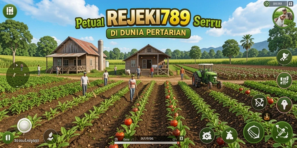 Tampilan gameplay seru dalam REJEKI789 dengan kegiatan bertani yang menarik.