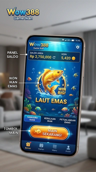 Tampilan antarmuka wow388 yang sederhana dan menarik.